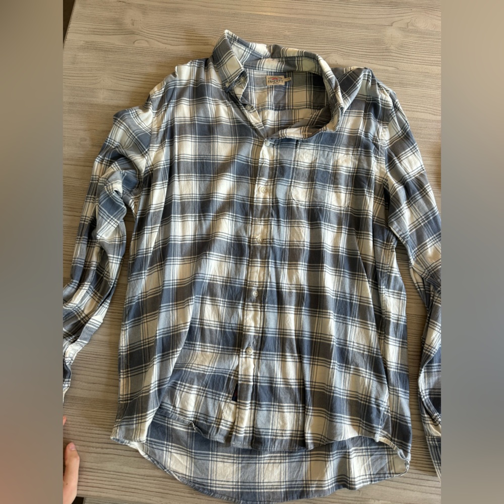 Men’s Faherty Long Sleeve Flannel, Navy